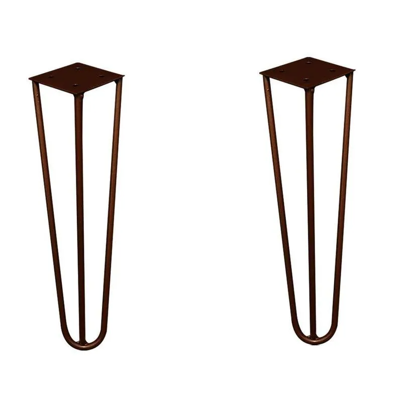 Kit 2 Pés De Metal 25 Cm Hairpin Legs Rack E Puffs Bronze