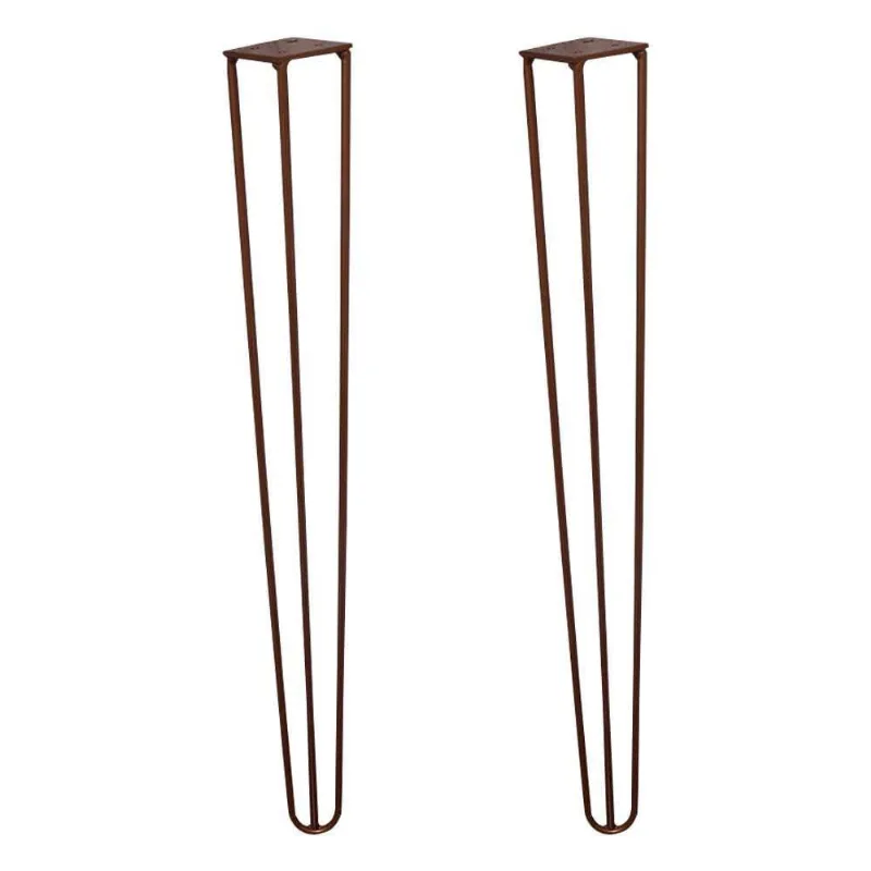 Kit 2 Pés De Metal 60 Cm Mesa De Canto Aparador Bronze