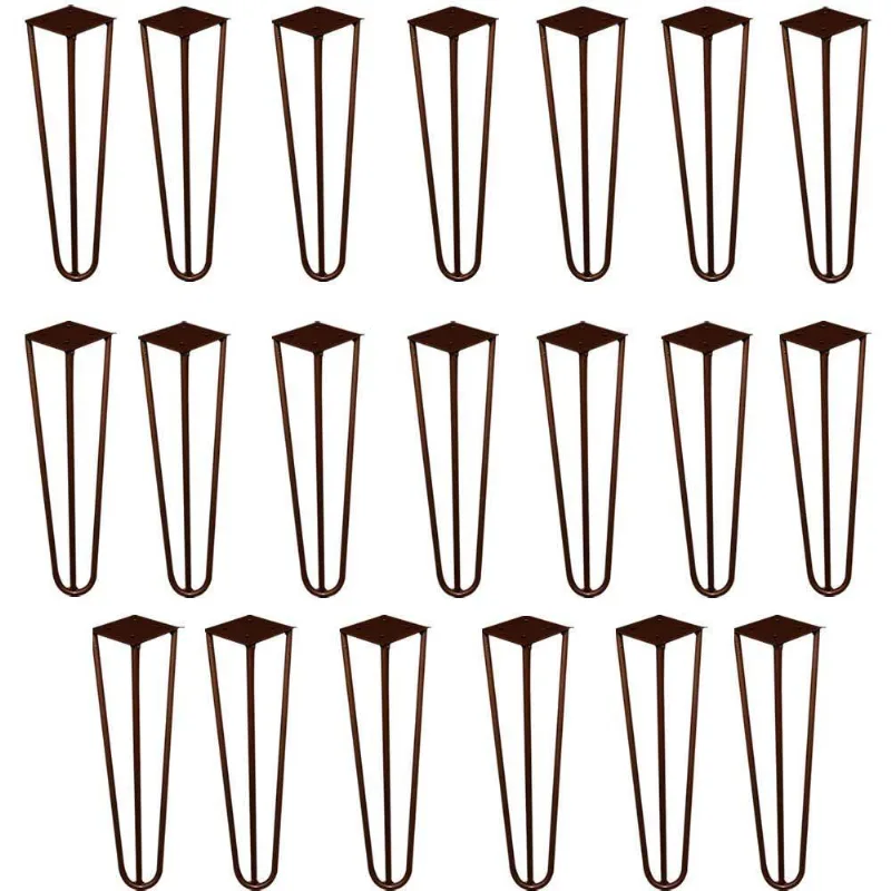 Kit 20 Pés De Metal 30 Cm Mesa De Canto Rack E Puffs Bronze