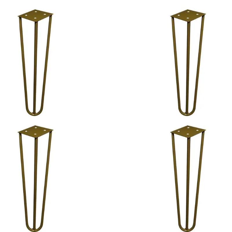 Kit 4 Pés De Metal 25 Cm Legs Mesas De Centro Puffs Preto