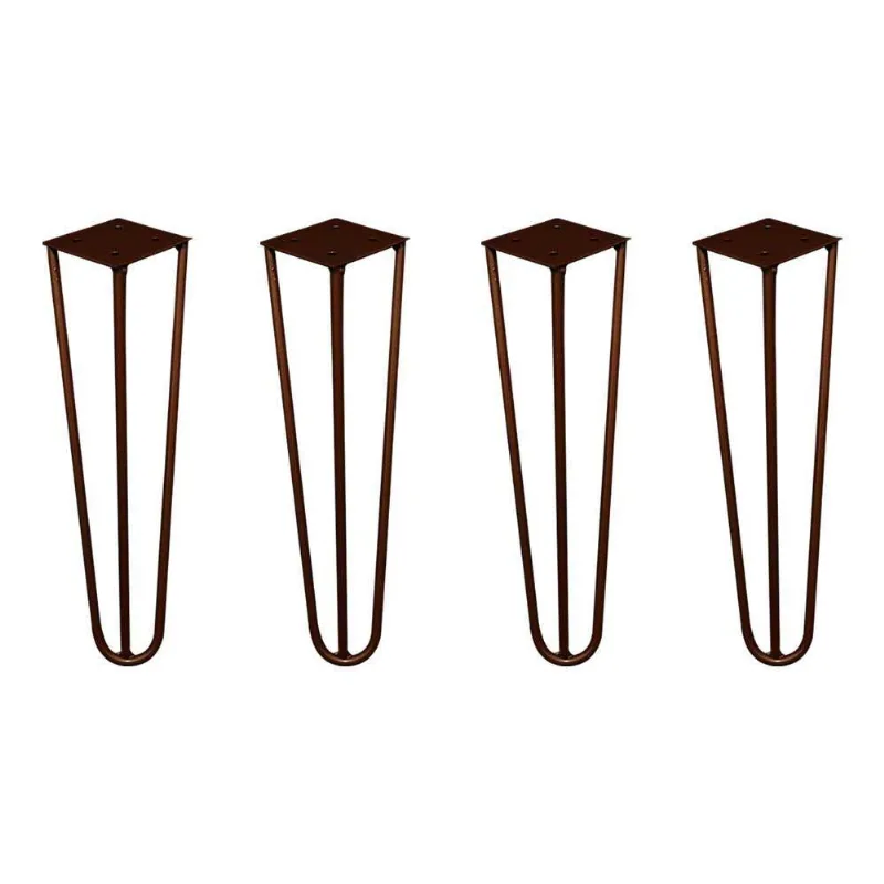 Kit 4 Pés De Metal 30 Cm Mesa De Canto Rack E Puffs Bronze