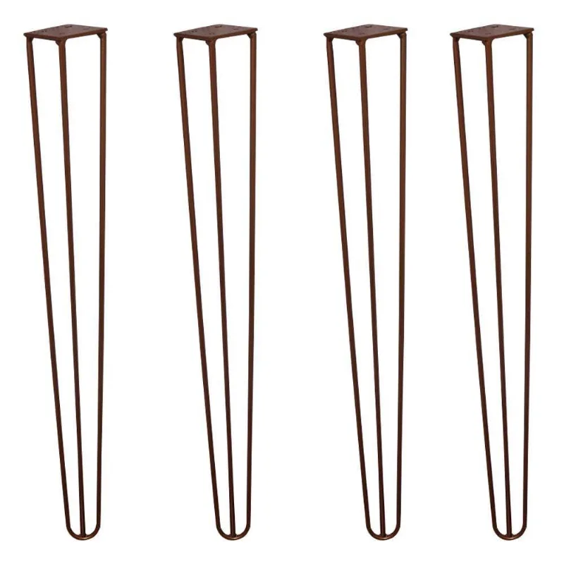 Kit 4 Pés De Metal 60 Cm Mesa De Canto Aparador Bronze