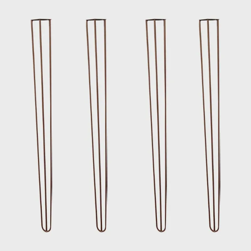 Kit 4 Pés de Metal 90 cm Hairpin Legs Aparador e Mesa de Canto Bronze