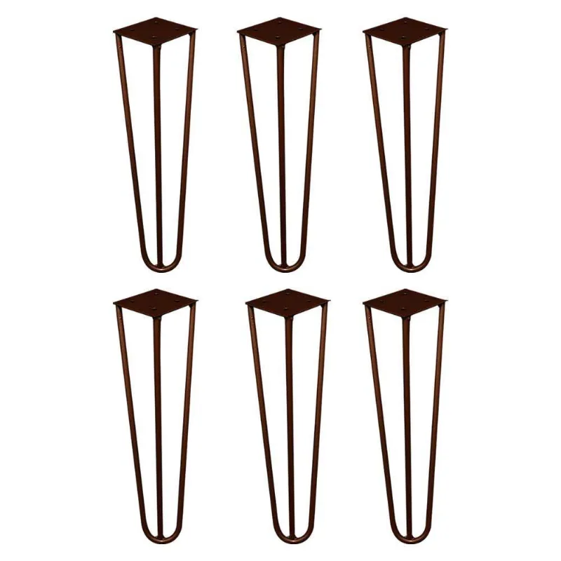 Kit 6 Pés De Metal 30 Cm Mesa De Canto Rack E Puffs Bronze