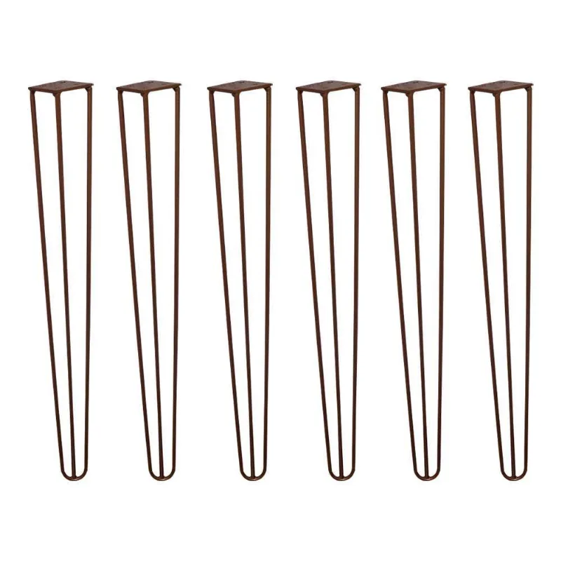 Kit 6 Pés De Metal 60 Cm Mesa De Canto Aparador Bronze