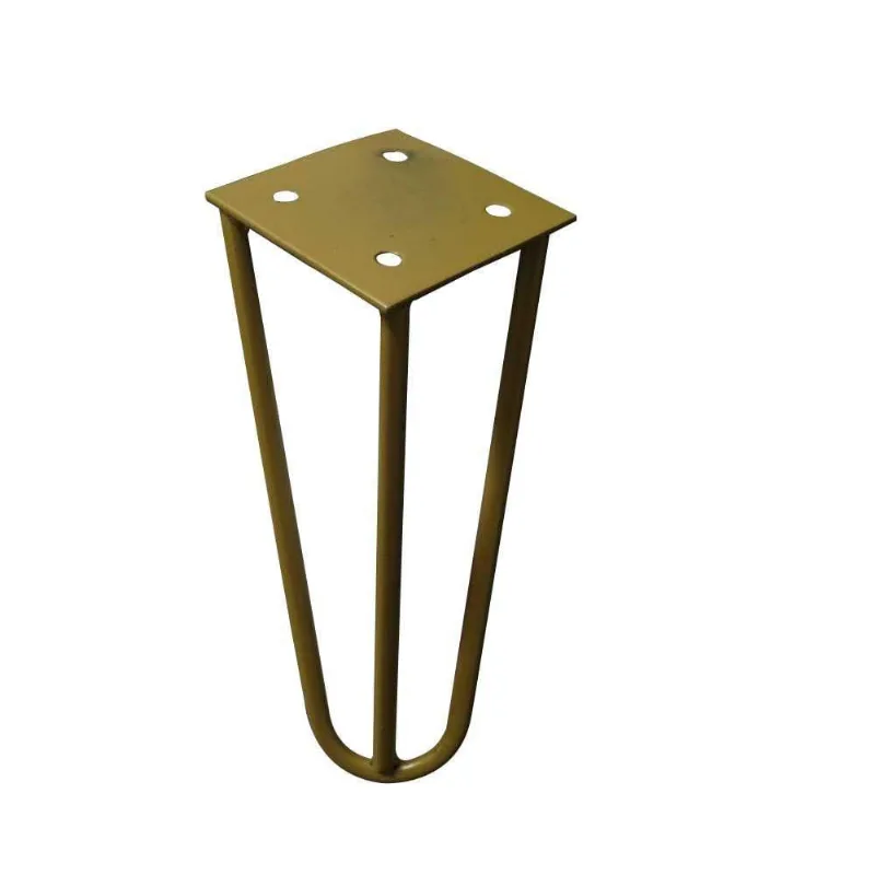 Pé De Metal 15 Cm Hairpin Legs Mesas De Centro Puffs Dourado