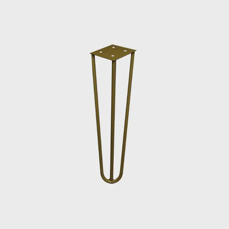 Pé de Metal 25 cm Hairpin Legs Rack e Puffs Dourado G41