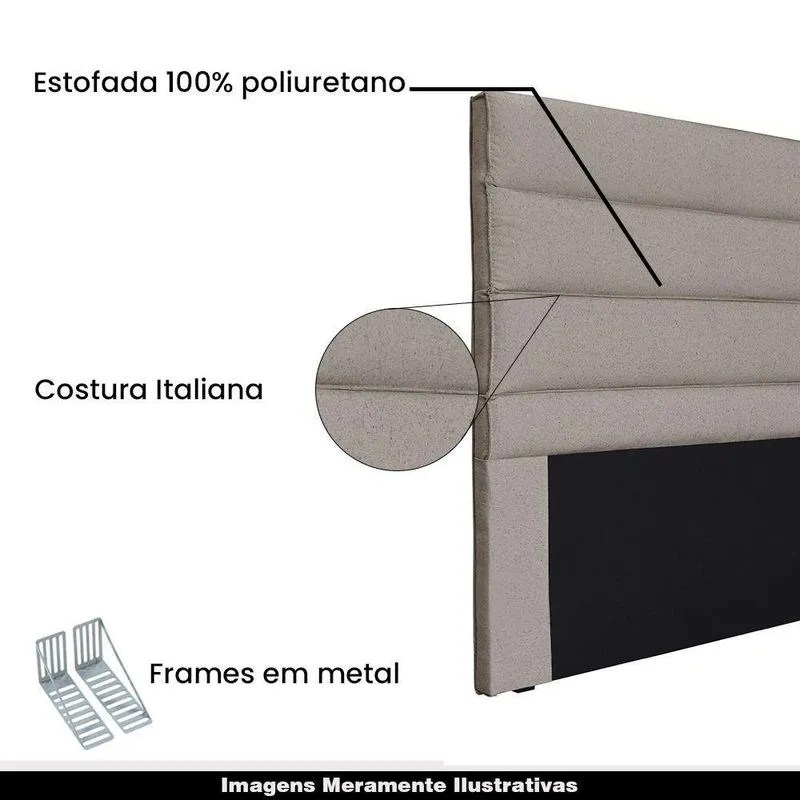 Cabeceira Queen Size 1,60m Guess Linho Areia - Gran Belo