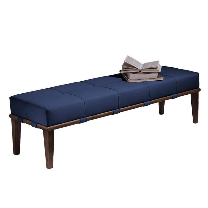 Recamier Decorativo Martínez G62 140cm Veludo Estrutura Madeira Azul-imbúia Gran Belo
