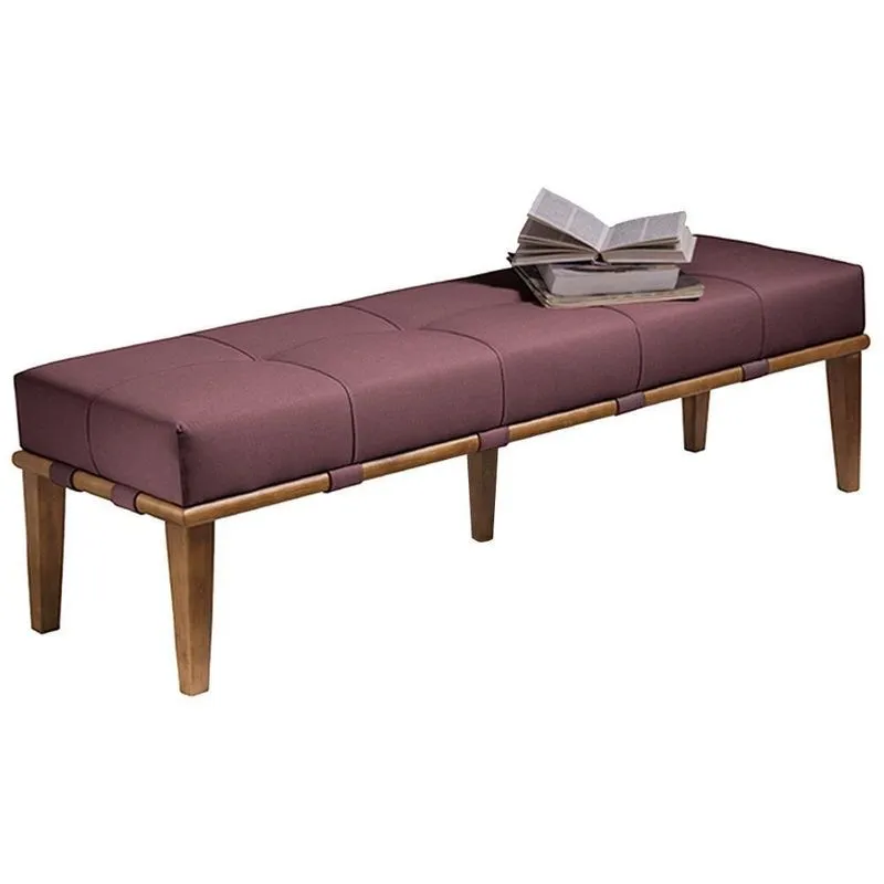 Recamier Decorativo Martínez G62 160cm Veludo Com Pés Madeira Rosa-mel Gran Belo