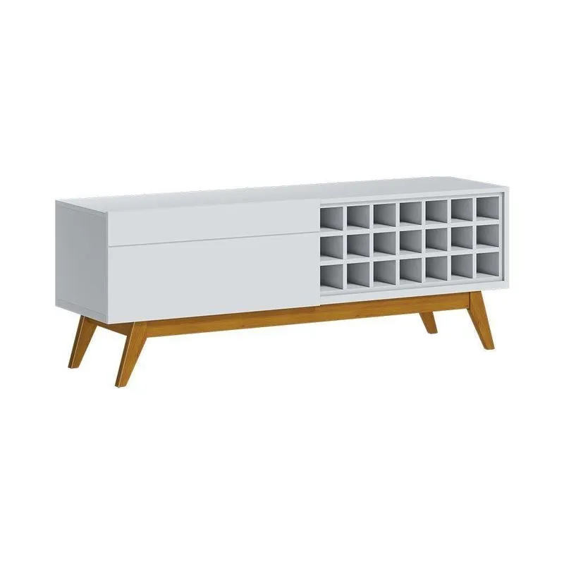 Rack Bancada Adega 146cm Amy Branco Acetinado - Gran Belo
