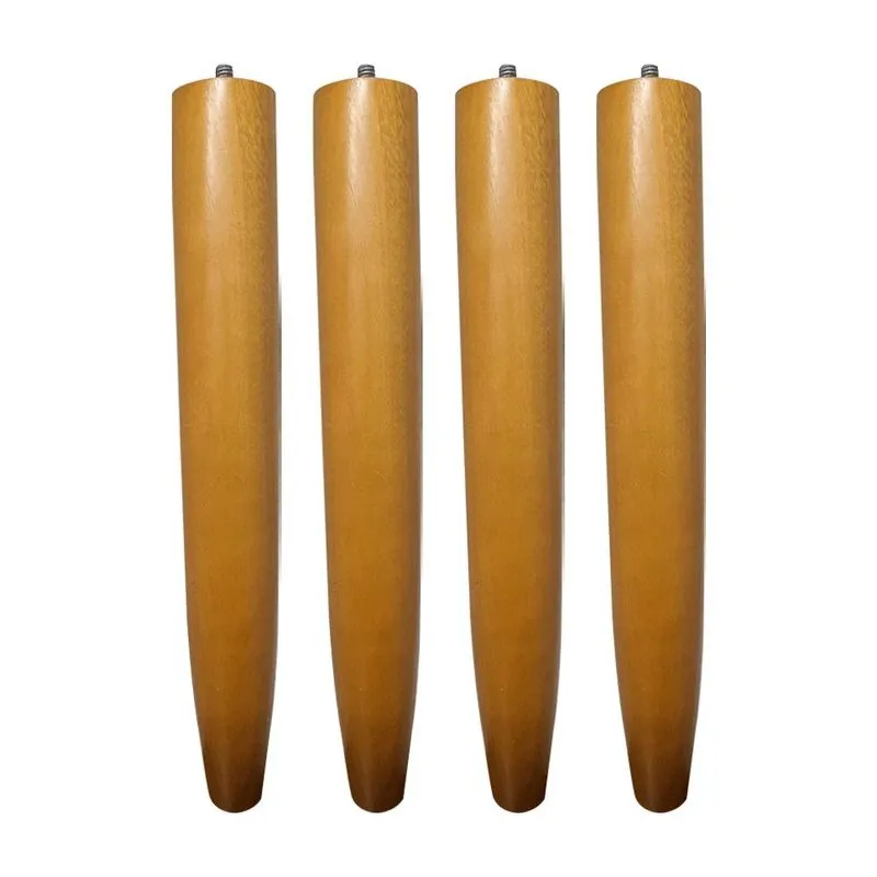 Kit 4 Pés Palito Madeira 30cm para Poltrona Mesa Lateral Puff Mel G75 - Gran Belo