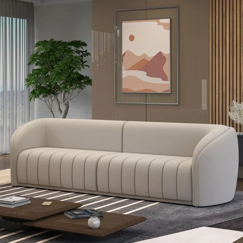 Sofá Adam G45 4 Lugares 292cm Bege em Veludo para Sala Gran Belo
