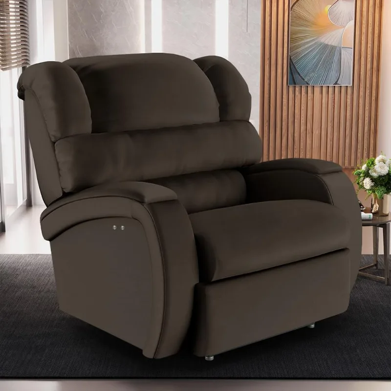 Poltrona do Papai Sala de Cinema Reclinável Kylie Power Touch Massagem USB PU Marrom G23