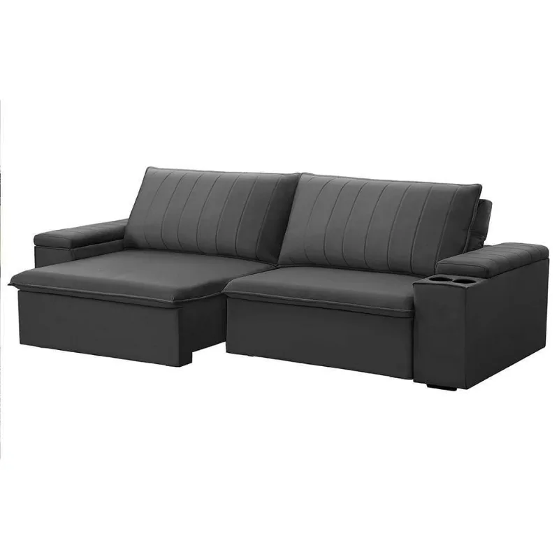 Sofá Kent 2 Lugares Retrátil e Reclinável 205cm Veludo Grafite G22 Gran Belo
