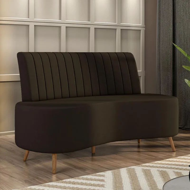 Sofá Living Decorativo 2 Lugares 1,60M Katara Marrom Veludo G33 - Gran Belo