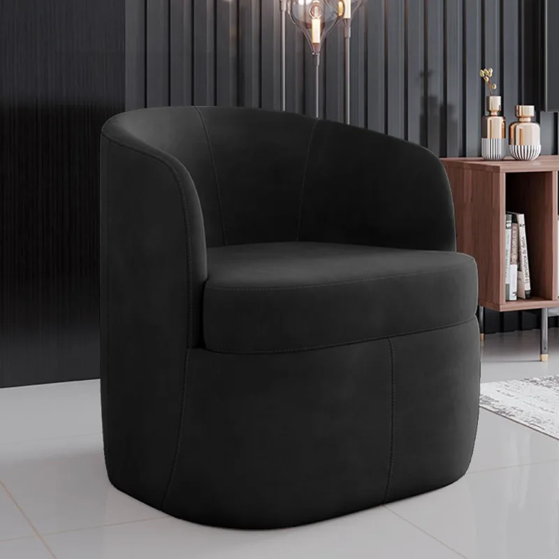 Poltrona Decorativa Design Moderno Bel Sala de Estar Base Giratória Veludo Cinza Escuro G33 - Gran Belo