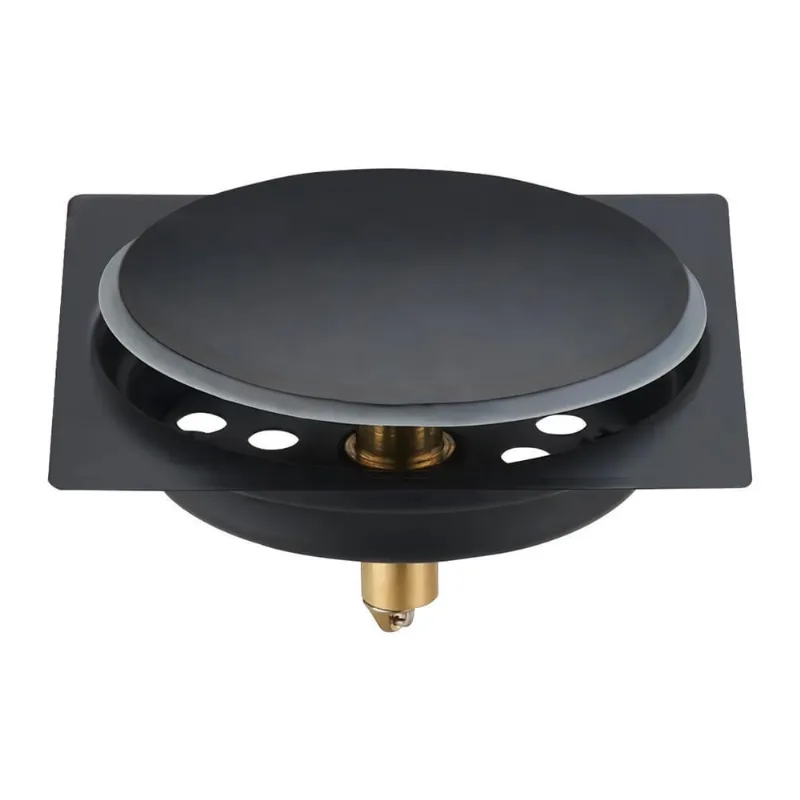 Ralo Click Up Quadrado Inox 15X15 Lavabo Veda Cheiro Black
