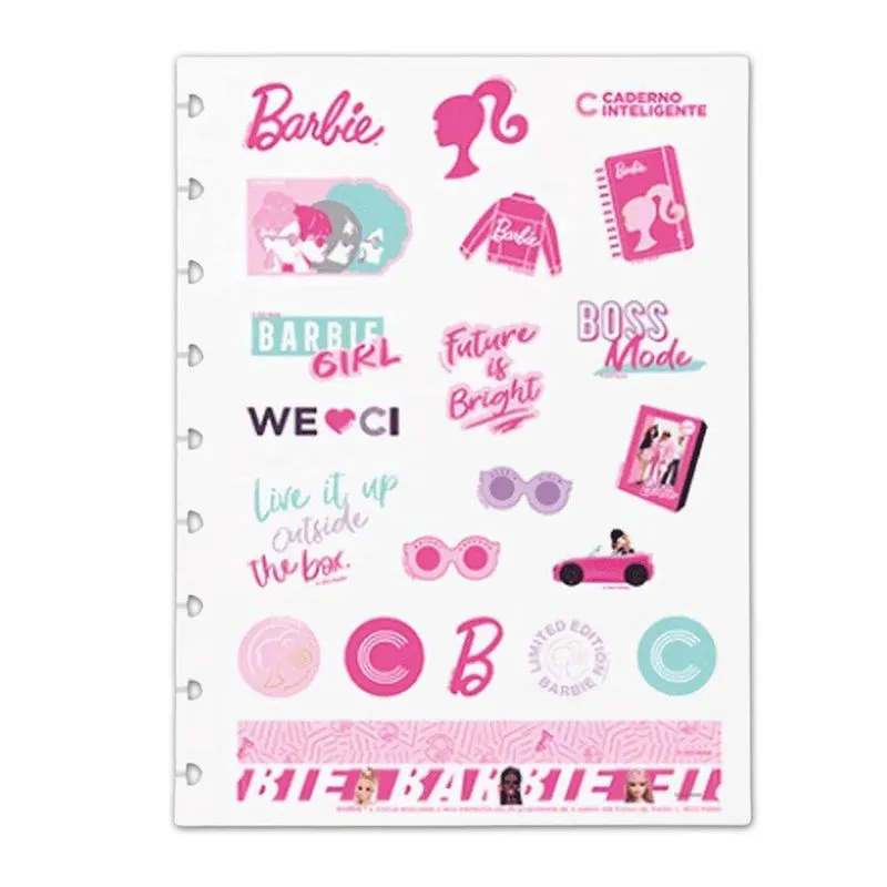 Adesivo Decorativo Caderno Inteligente Médio Barbie Rosa