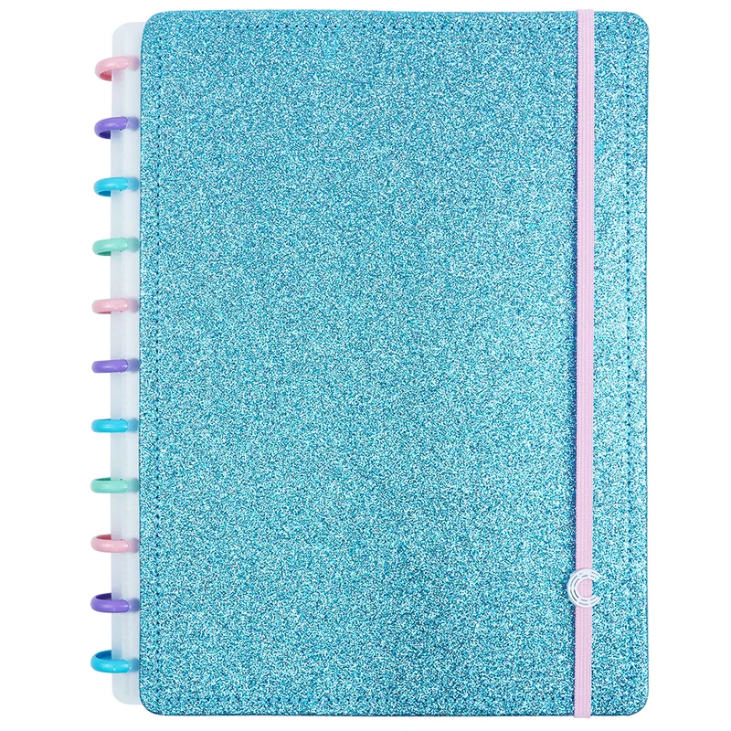 CADERNO LETS GLITTER OCEAN BLUE MÉDIO