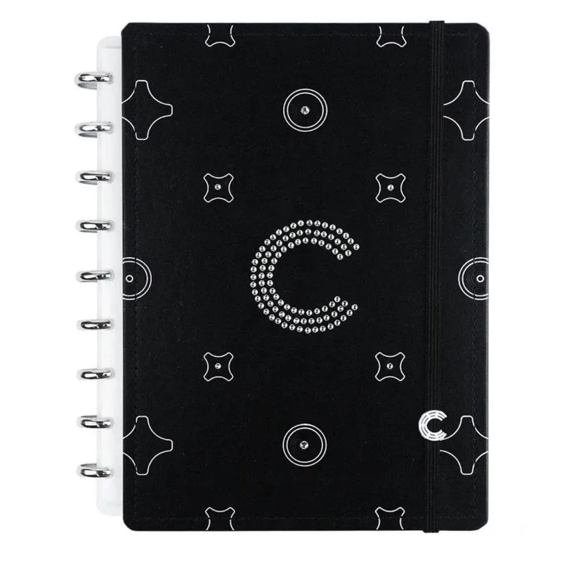 Caderno Inteligente Grande 80Fls Swarovski Black Cigd4350