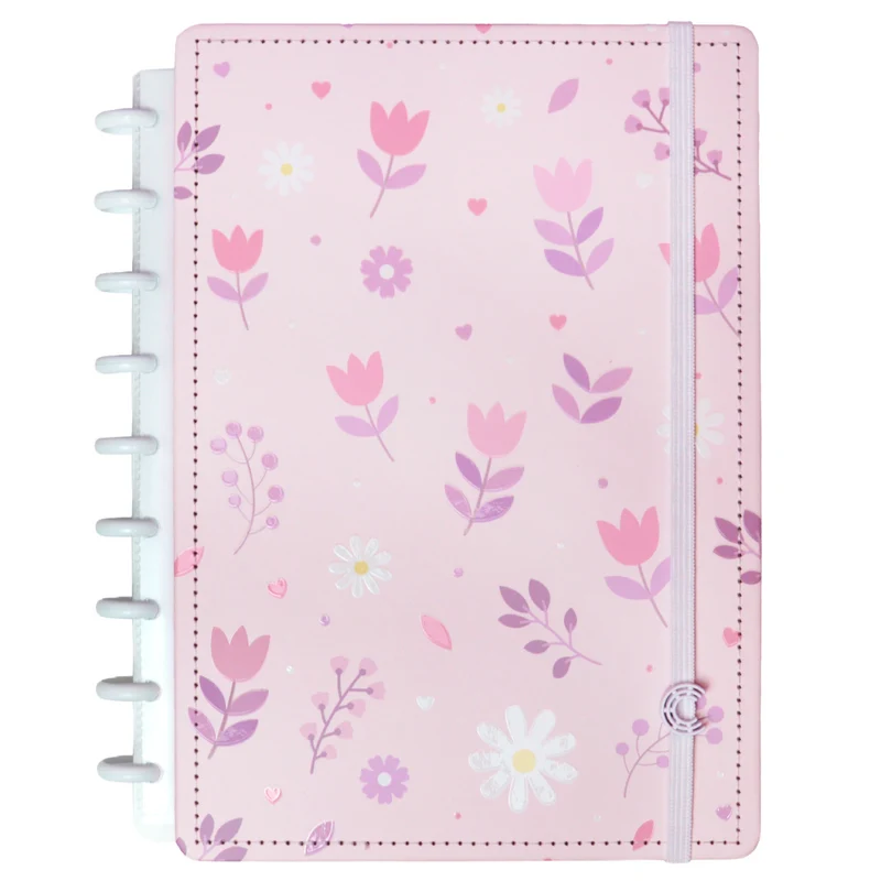 CADERNO FLORAL KISS Médio