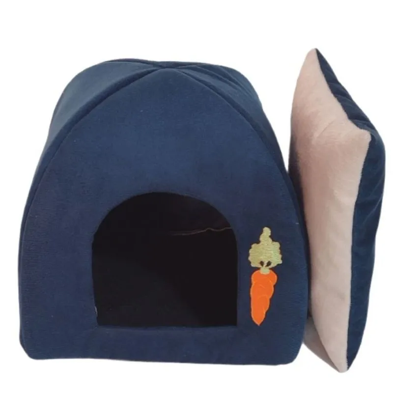 Casinha Iglu Porquinho Da Índia Toca Pet Azul Cenoura Tam P