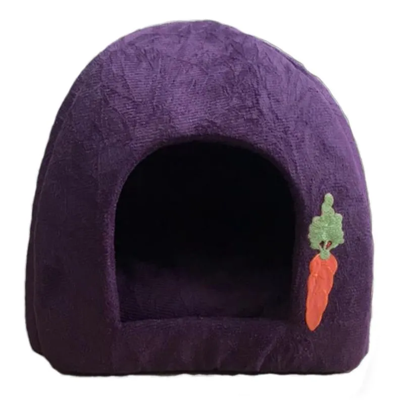 Toca Pet Iglu P Porquinho Da Índia Macia Cor Roxo Cenoura