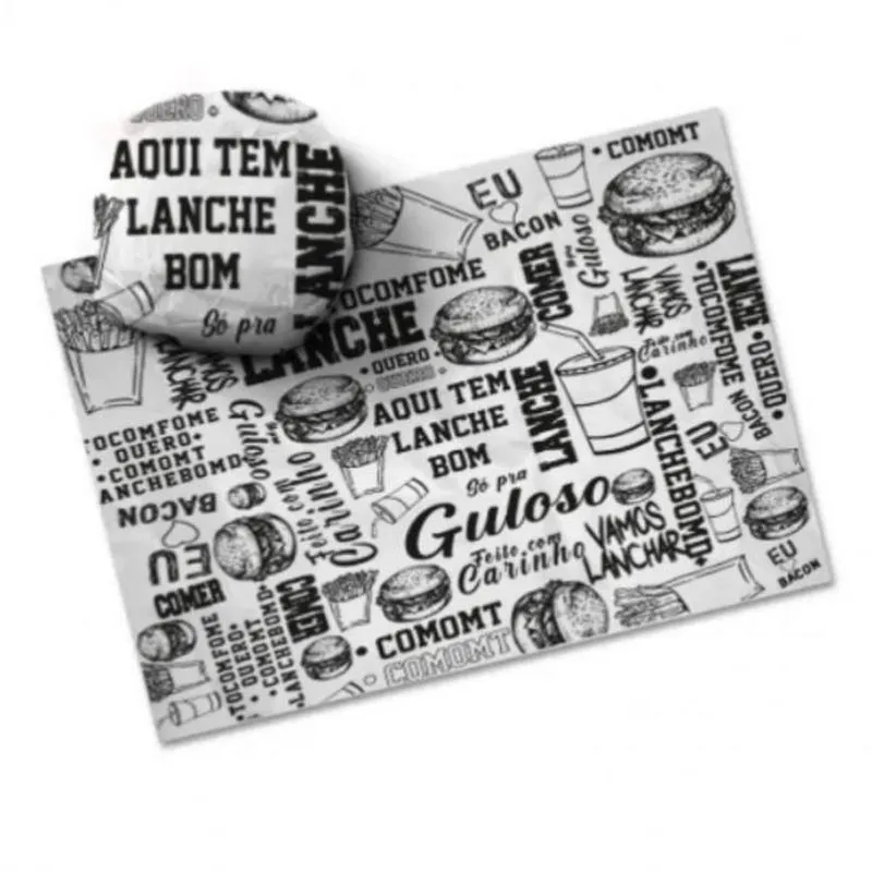Papel Acoplado Branco Liso Com Pelicula Anti Gordura 500 Und