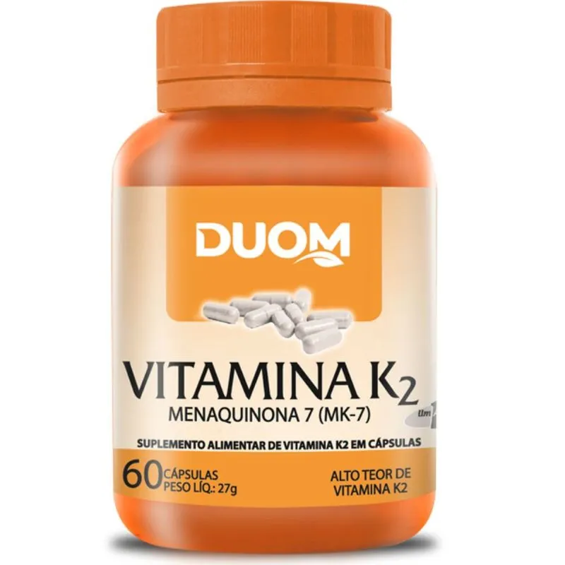 Vitamina K2 Menaquinona 7 Mk7 450mg Com 60 Cápsulas - Duom