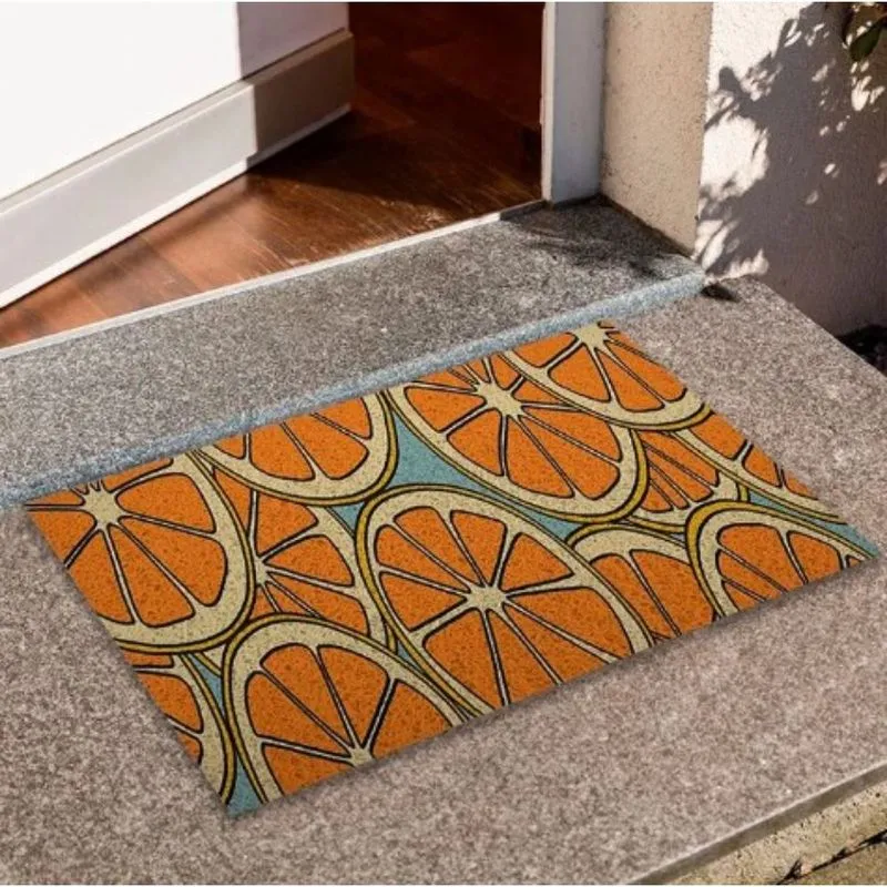 Capacho 40x60cm Laranjas Antiderrapante De Porta Pequeno