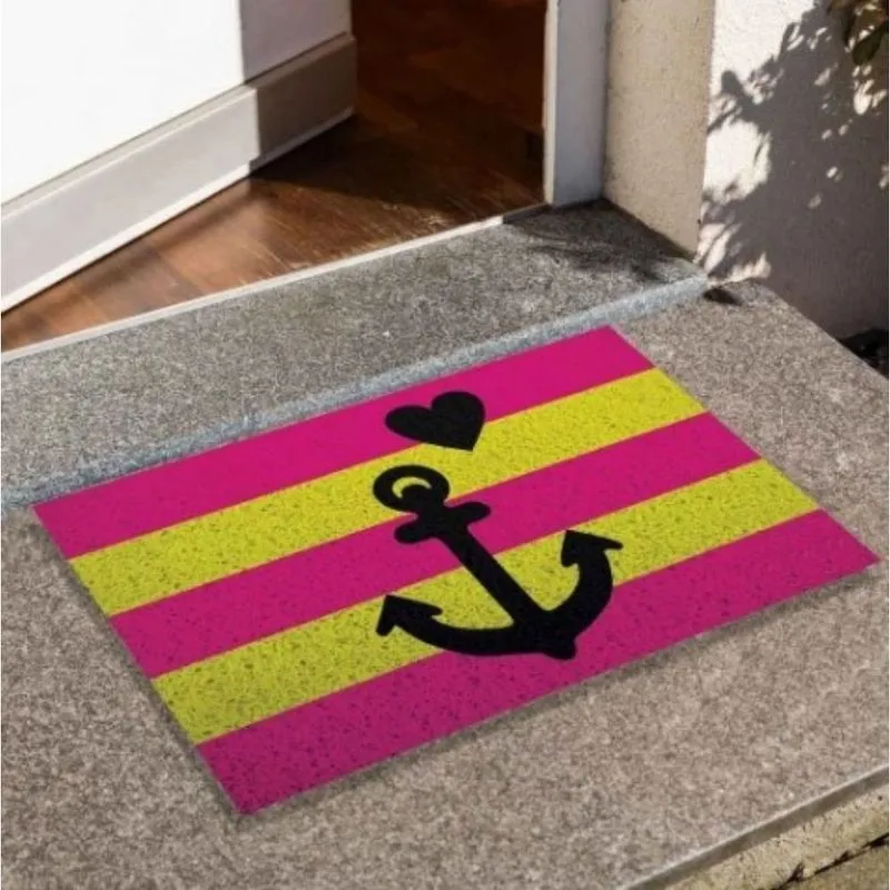 Capacho 40x60cm Âncora Coração Antiderrapante De Porta Pequeno