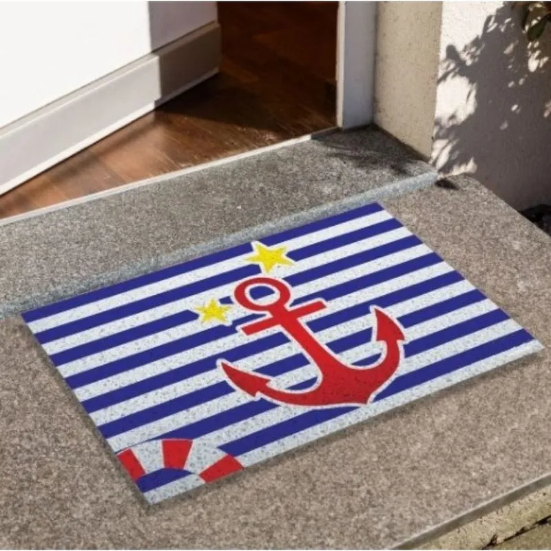 Capacho 40x60cm Âncora Vermelha Antiderrapante De Porta Pequeno