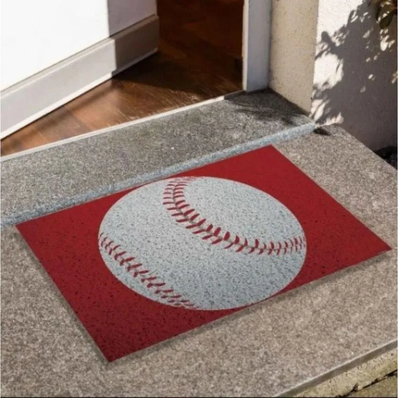 Capacho 40x60cm Bola Basebol Antiderrapante De Porta Pequeno