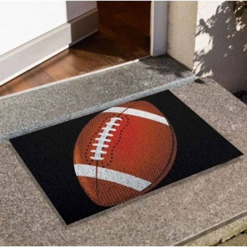 Capacho 40x60cm Bola Futebol Americano Antiderrapante De Porta Pequeno