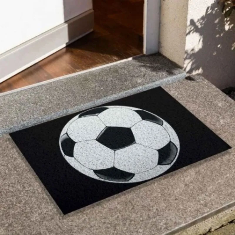 Capacho 40x60cm Bola Futebol Antiderrapante De Porta Pequeno