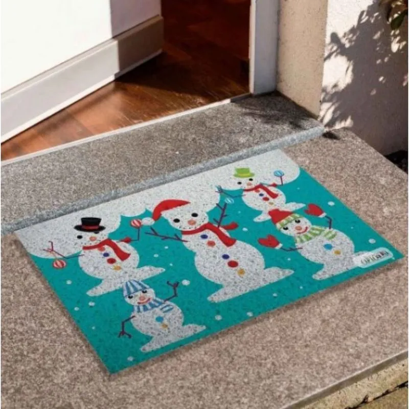 Capacho 40x60cm Boneco De Neve Antiderrapante De Porta Pequeno