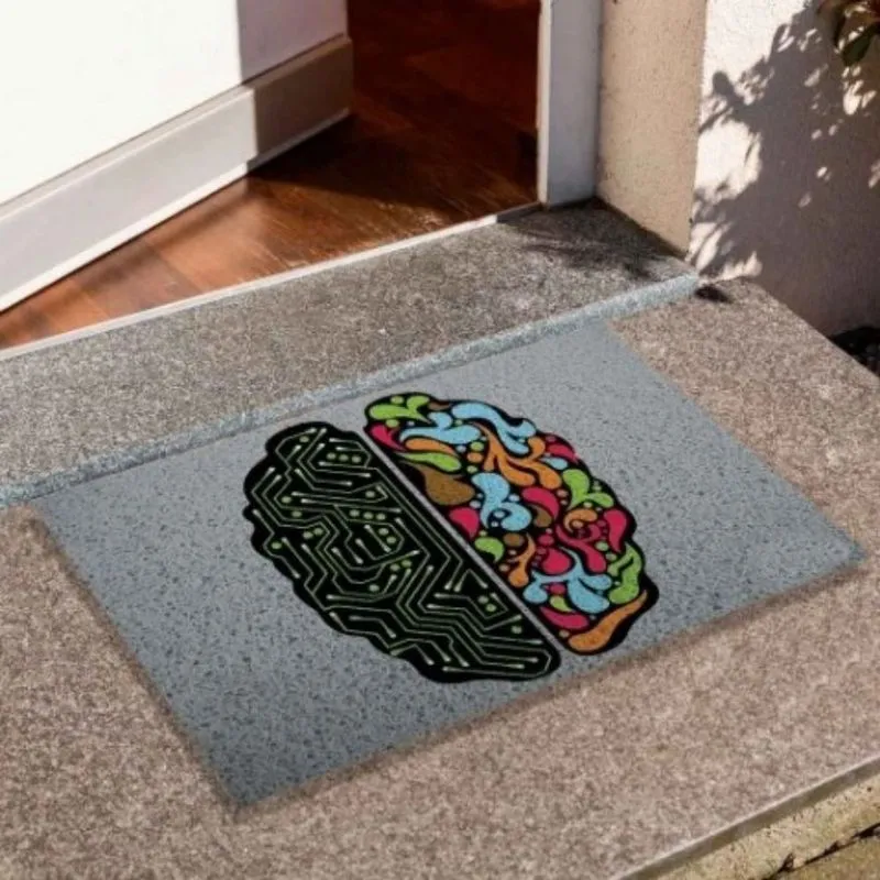 Capacho 40x60cm Cérebro Antiderrapante De Porta Pequeno