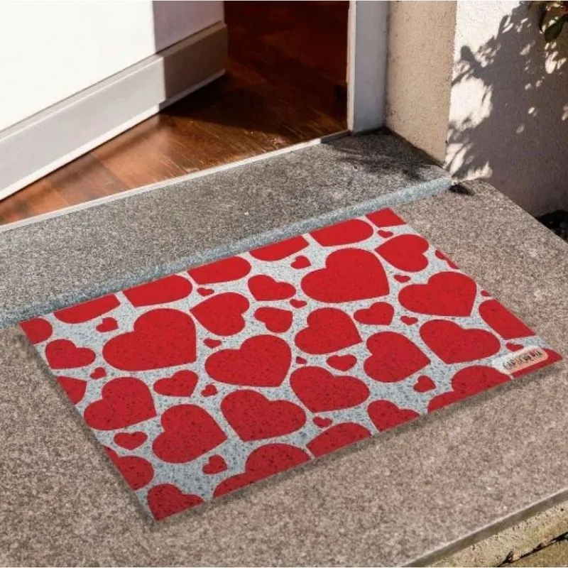 Capacho 40x60cm Coração Antiderrapante De Porta Pequeno