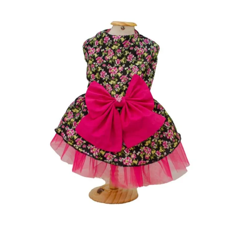 Saia Estampada Para Cães E Gatos Roupinha Pet Rosa Floral M