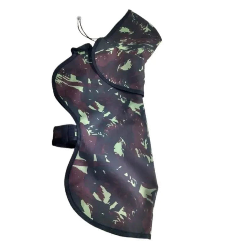 Capa De Chuva P/ Pet C/ Capuz Impermeável Camuflada Tam 03