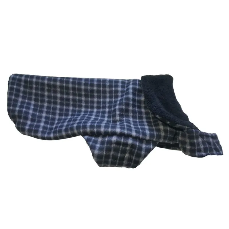 Capa Jaqueta Soft P/ Cães Gatos Xadrez Azul Tam 03 Roupinha