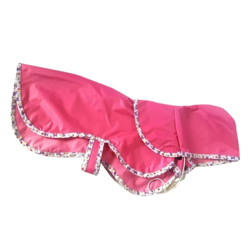 Capa De Chuva P/ Pet C/ Capuz Impermeável Rosa Tamanho 07