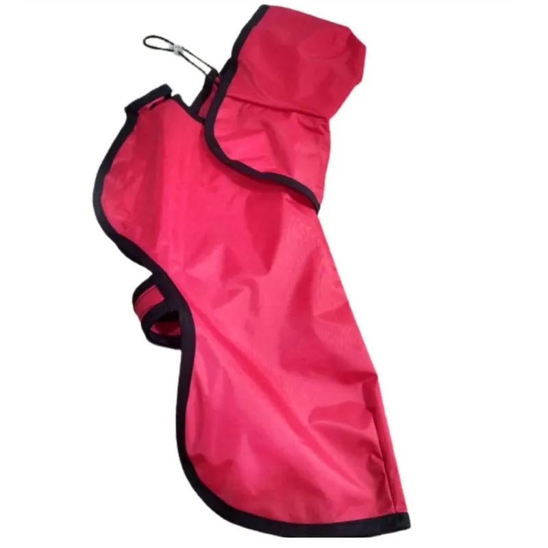 Capa De Chuva P/ Pet C/ Capuz Impermeável Vermelho Tam 05