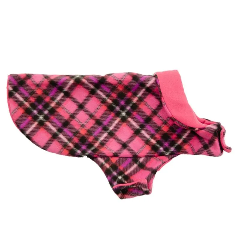 Capa Jaqueta Soft P/ Cães Gatos Xadrez Rosa Tam 08 Roupinha