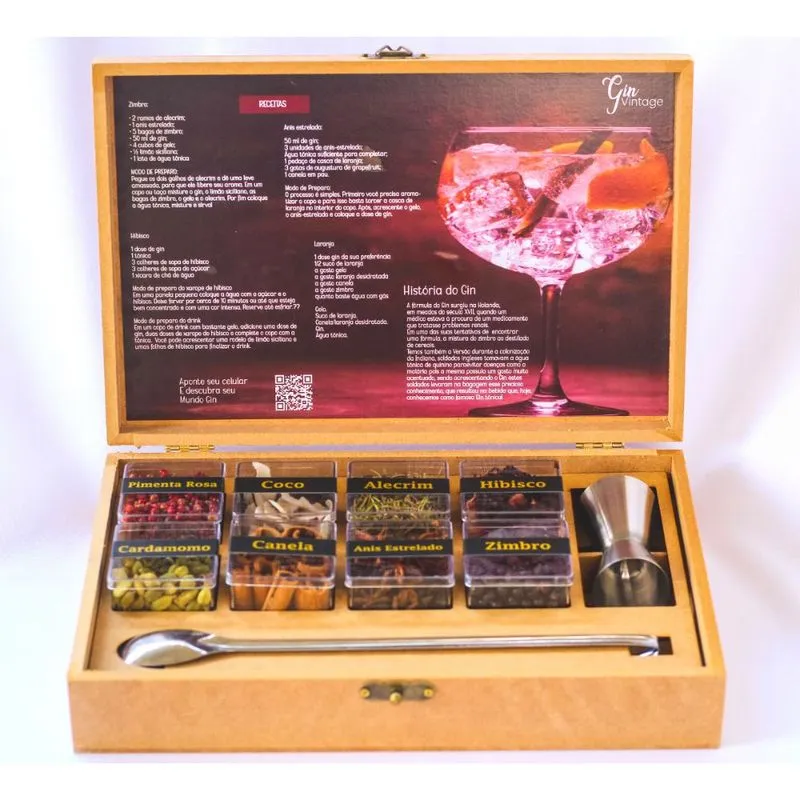 Kit Com Especiarias Para Drinks Com Copo Dosador E Colher