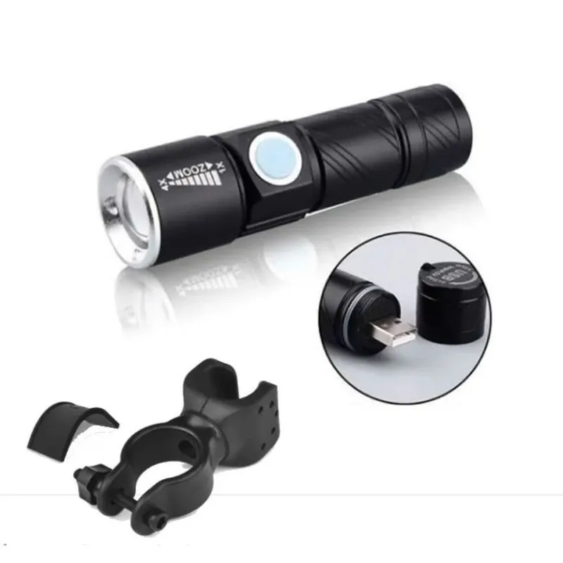Mini Lanterna Dianteira Bike Led T6 Usb Recarregável 3 Modos