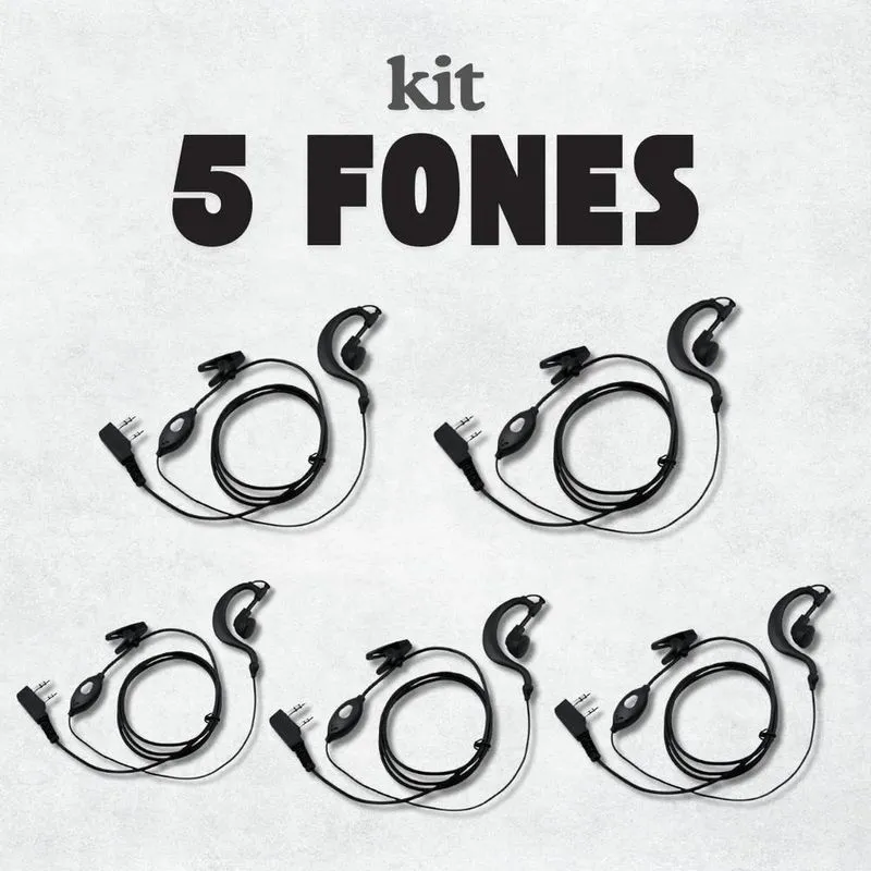 3x Kit 5 Fone Para Radio Comunicador Ouvido Baofeng 777s Uv5