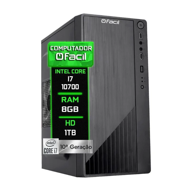 Computador Fácil Intel Core I7 10700 8Gb Ddr4 Hd 1Tb