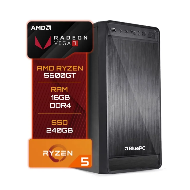 Computador BluePC Amd Ryzen 5 5600gt 16gb Ddr4 Ssd 240gb Vega 7